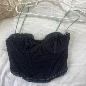 Urban Outfitters bustier dark blue and teal.
